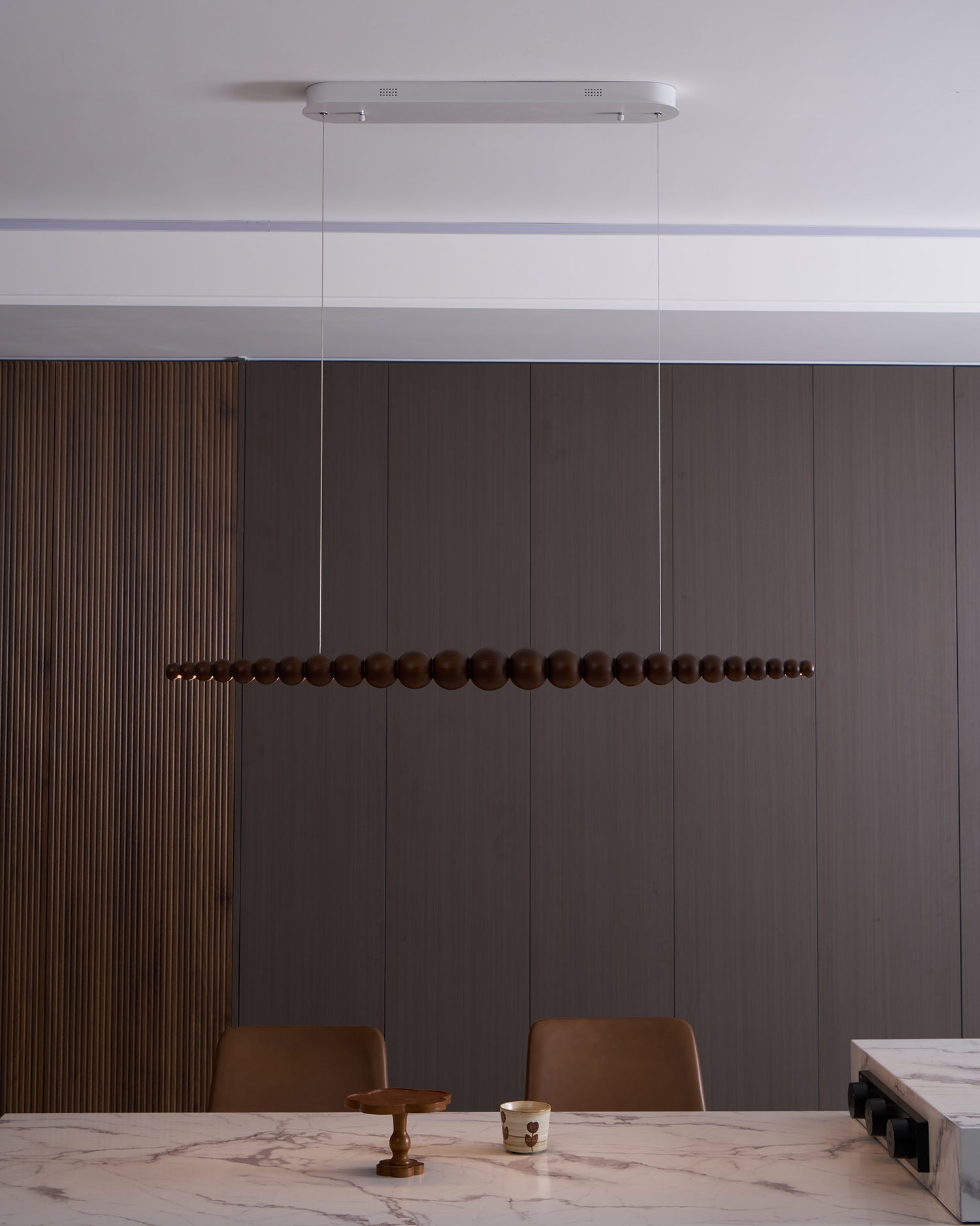Chandelier Metal Acrylic Linear 46.4 in Warm White Indoor Dining Room Modern Pendant Light | Thomler