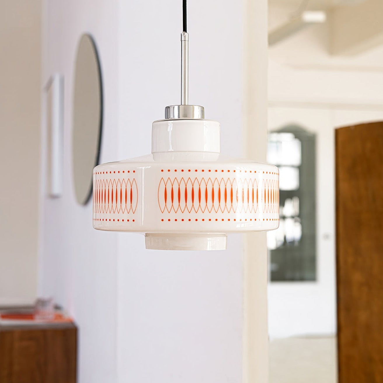 Pendant Light Metal Glass 11 in Geometric Shade Indoor Dining Room Kitchen Hanging Ceiling Lamp Vintage Modern | Thomler