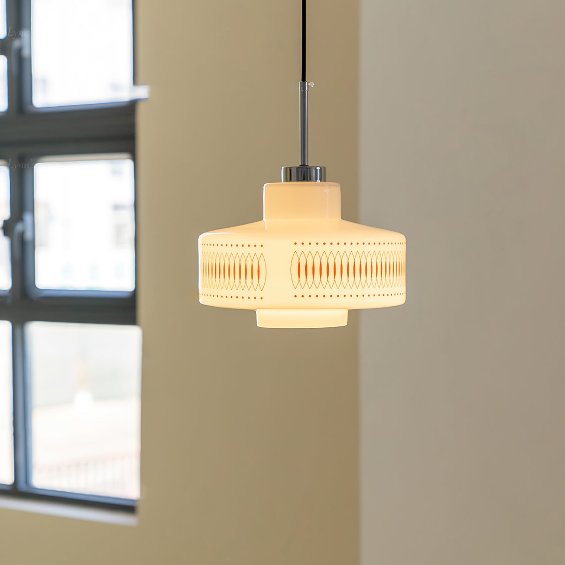 Pendant Light Metal Glass 11 in Geometric Shade Indoor Dining Room Kitchen Hanging Ceiling Lamp Vintage Modern | Thomler