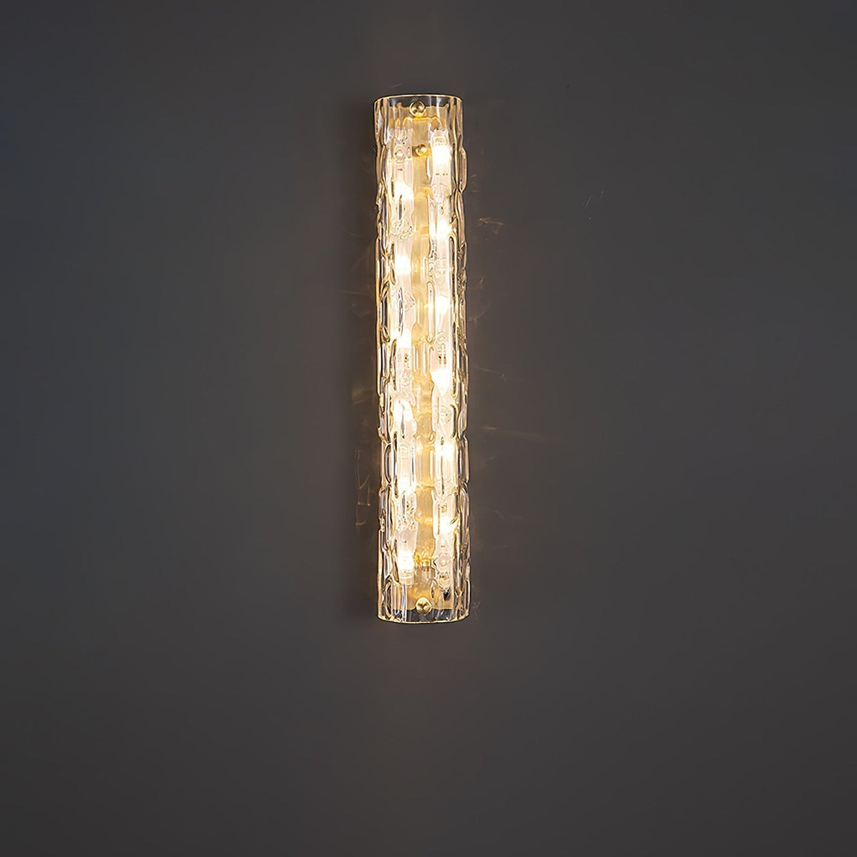 Contemporary Gold Brass & Glass Cylinder Wall Light for Indoor Living Spaces | Thomler