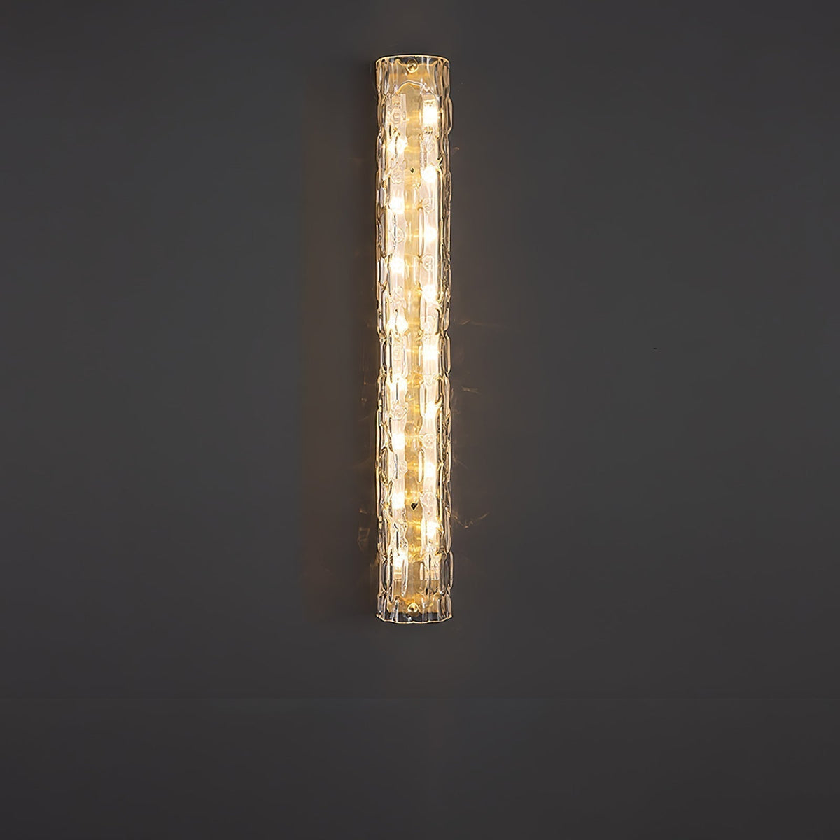 Contemporary Gold Brass & Glass Cylinder Wall Light for Indoor Living Spaces | Thomler