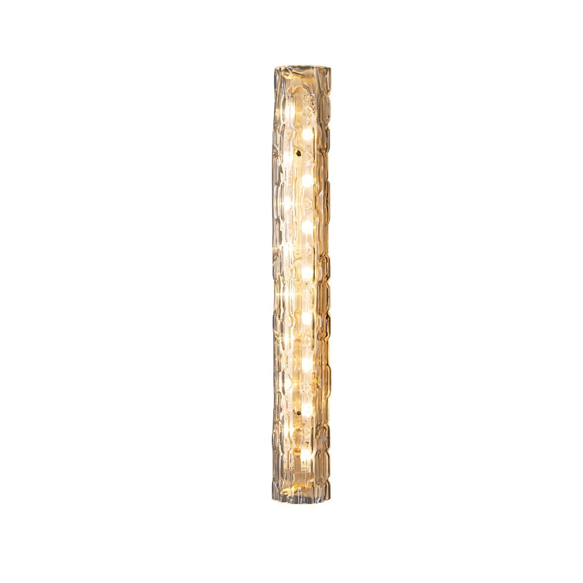Contemporary Gold Brass & Glass Cylinder Wall Light for Indoor Living Spaces | Thomler