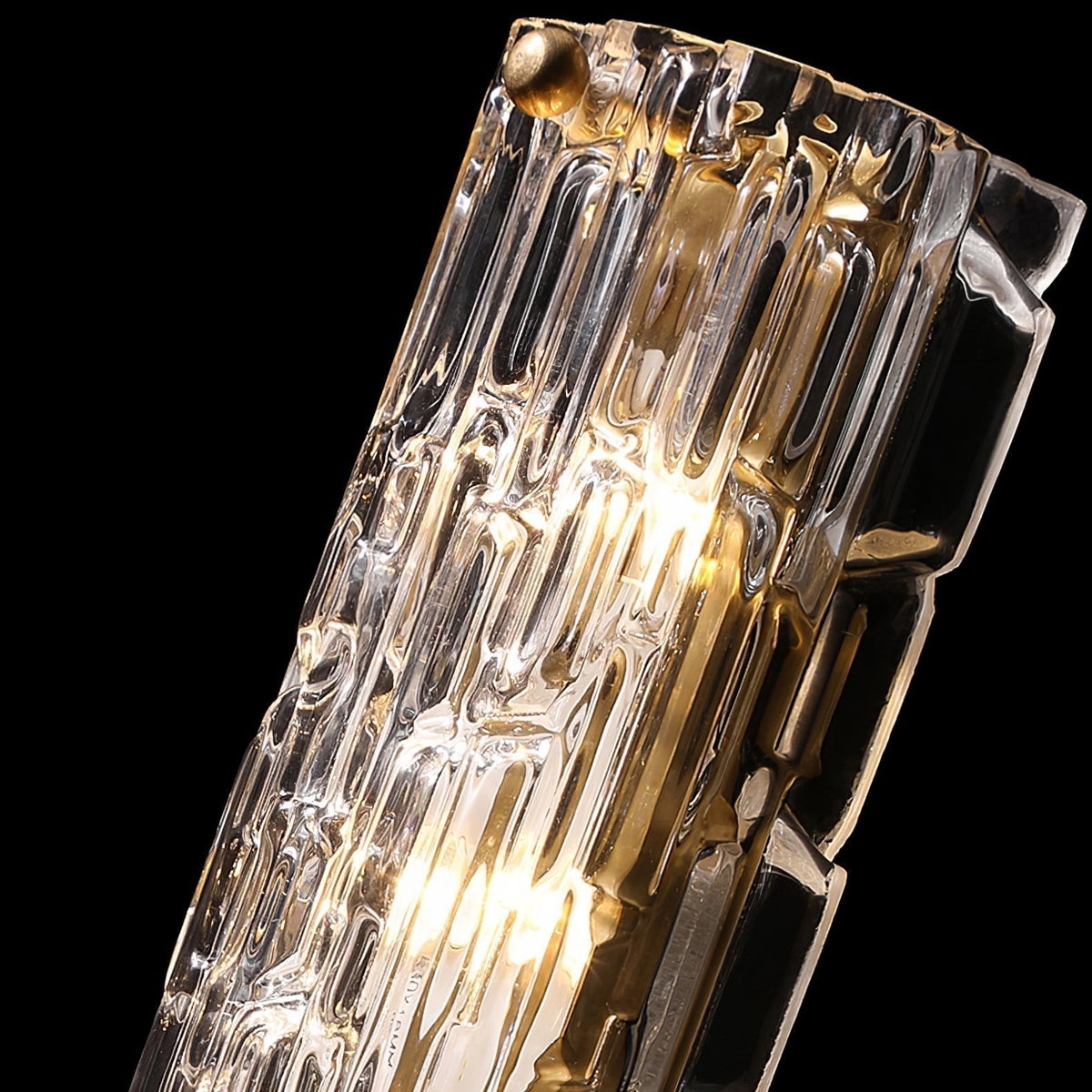 Contemporary Gold Brass & Glass Cylinder Wall Light for Indoor Living Spaces | Thomler