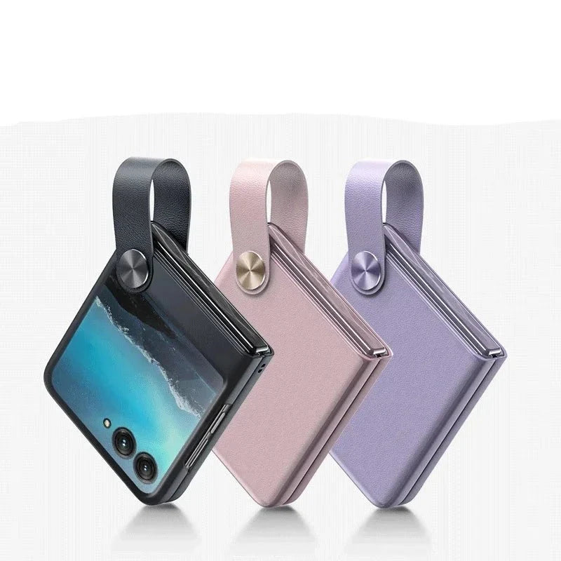Protective Case with Finger Strap for Motorola Razr Foldable Phones – Slim TPU Cover with Raised Edges & Camera Protection for Razr | Thomler