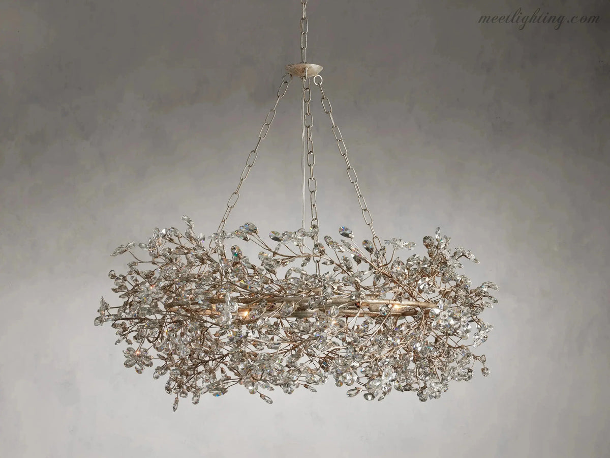 Round Multi-Light Statement Chandelier 39-60 in 6-12 Sockets Metal Crown for Dining Room Foyer Entryway Living Room | Thomler