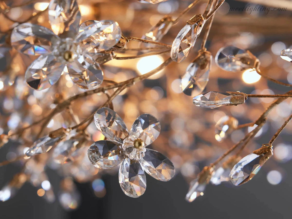 Round Multi-Light Statement Chandelier 39-60 in 6-12 Sockets Metal Crown for Dining Room Foyer Entryway Living Room | Thomler