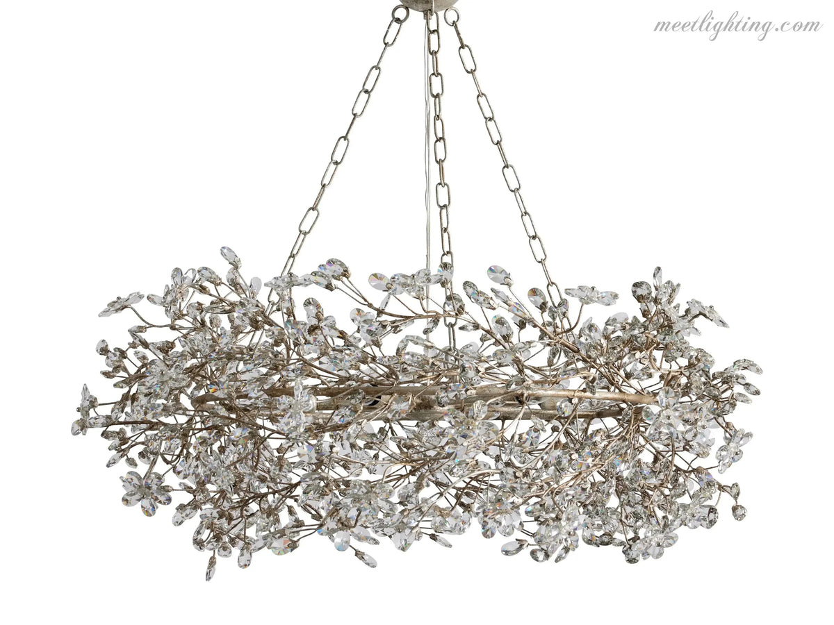 Round Multi-Light Statement Chandelier 39-60 in 6-12 Sockets Metal Crown for Dining Room Foyer Entryway Living Room | Thomler