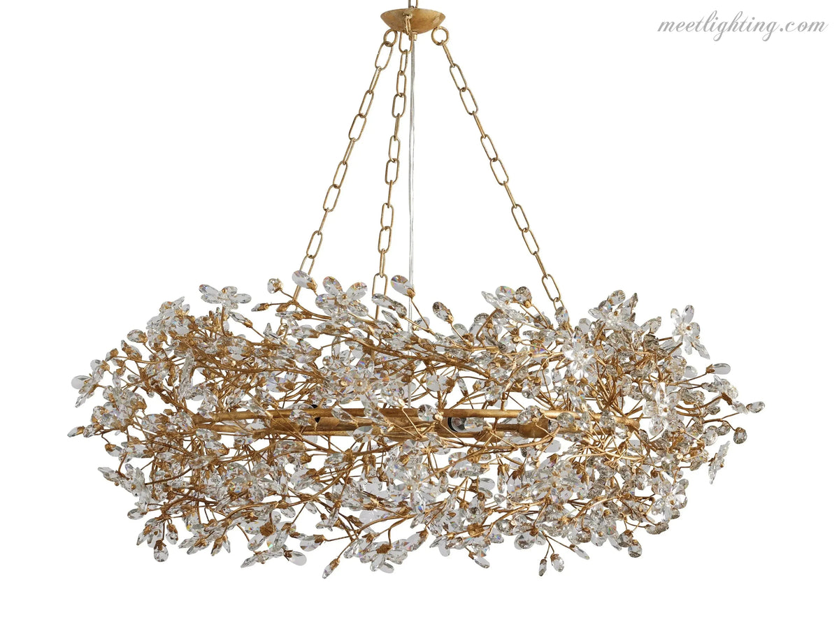 Round Multi-Light Statement Chandelier 39-60 in 6-12 Sockets Metal Crown for Dining Room Foyer Entryway Living Room | Thomler