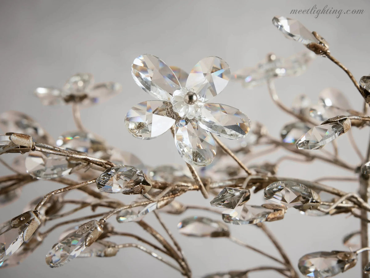 Crystal Branch Chandelier 8-10 Light Linear Fixture for Dining Room Gold Silver Bronze Finish | Thomler