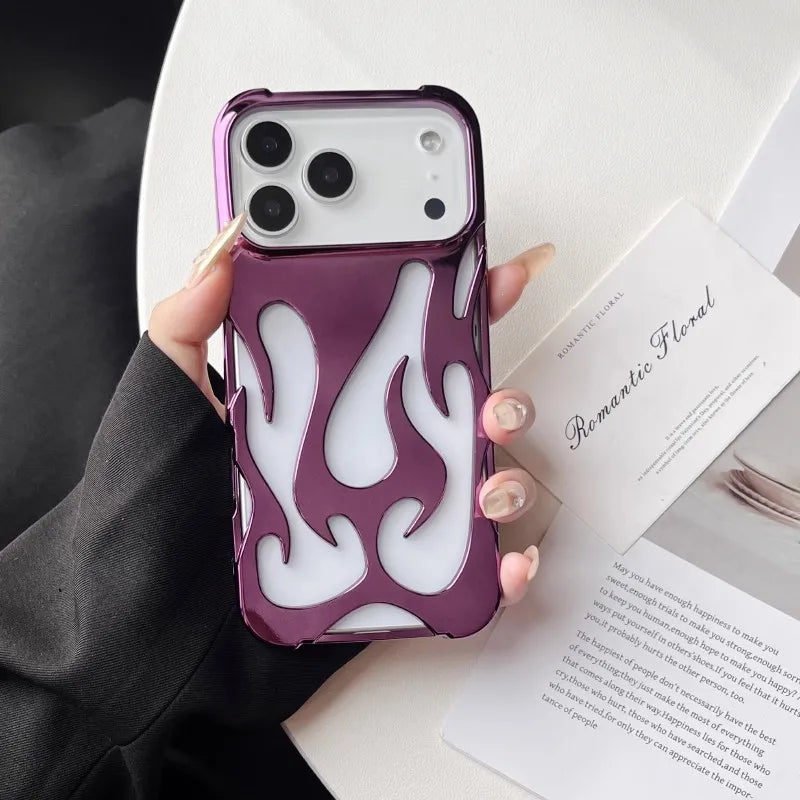 Flame-Patterned Vented iPhone Case with Shock Absorption and Heat Dissipation for iPhone 13, 14, 15, 16, 17, Air, Pro, Pro Max Models | Thomler