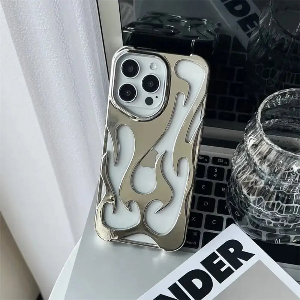 Flame-Patterned Vented iPhone Case with Shock Absorption and Heat Dissipation for iPhone 13, 14, 15, 16, 17, Air, Pro, Pro Max Models | Thomler
