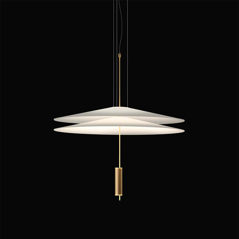 Pendant Light Metal 26 in White LED Ceiling Chandelier Indoor Dining Room Living Area Hanging Lamp | Thomler