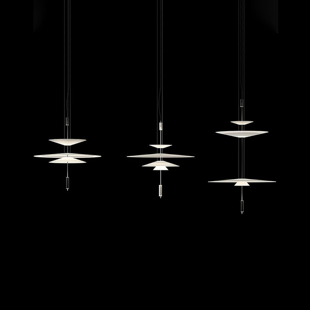 Pendant Light Metal 26 in White LED Ceiling Chandelier Indoor Dining Room Living Area Hanging Lamp | Thomler