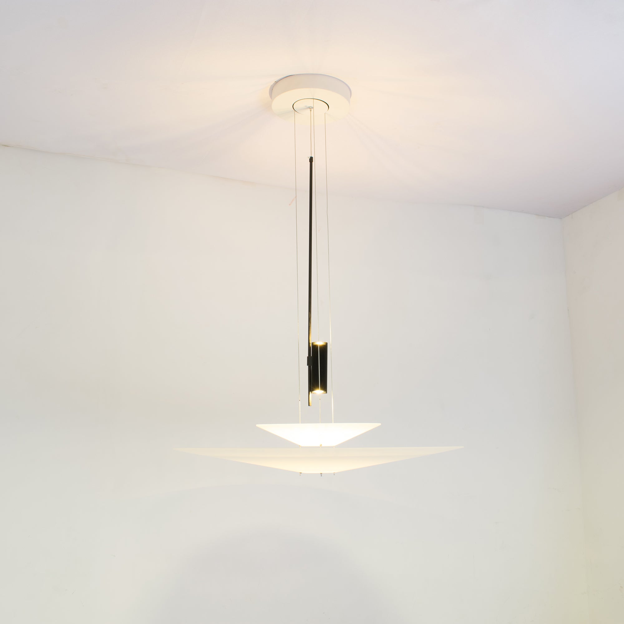 Pendant Light Metal 26 in White LED Ceiling Chandelier Indoor Dining Room Living Area Hanging Lamp | Thomler