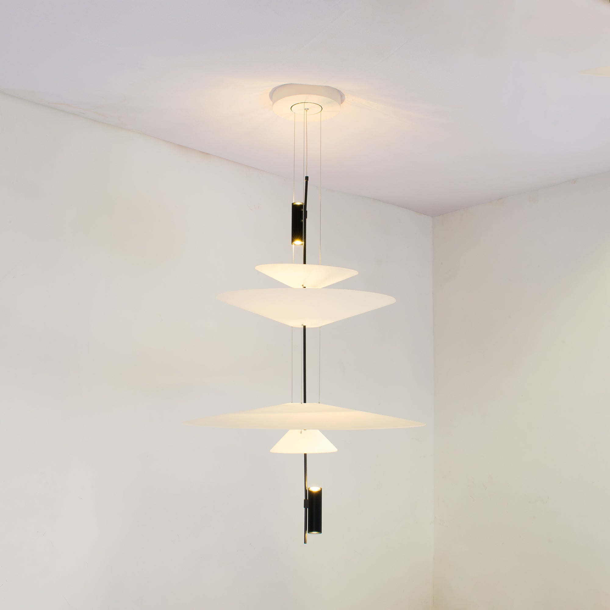 Pendant Light Metal 26 in White LED Ceiling Chandelier Indoor Dining Room Living Area Hanging Lamp | Thomler