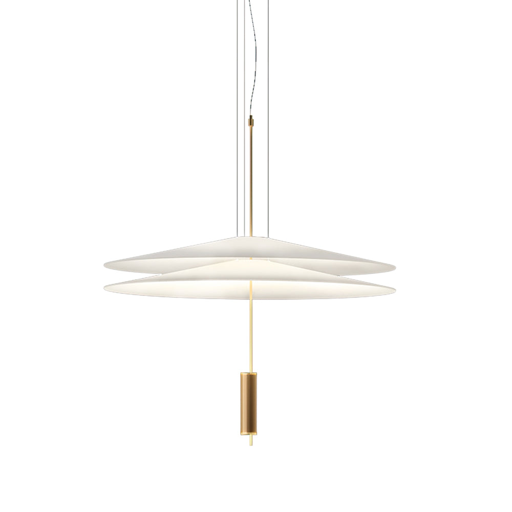 Pendant Light Metal 26 in White LED Ceiling Chandelier Indoor Dining Room Living Area Hanging Lamp | Thomler