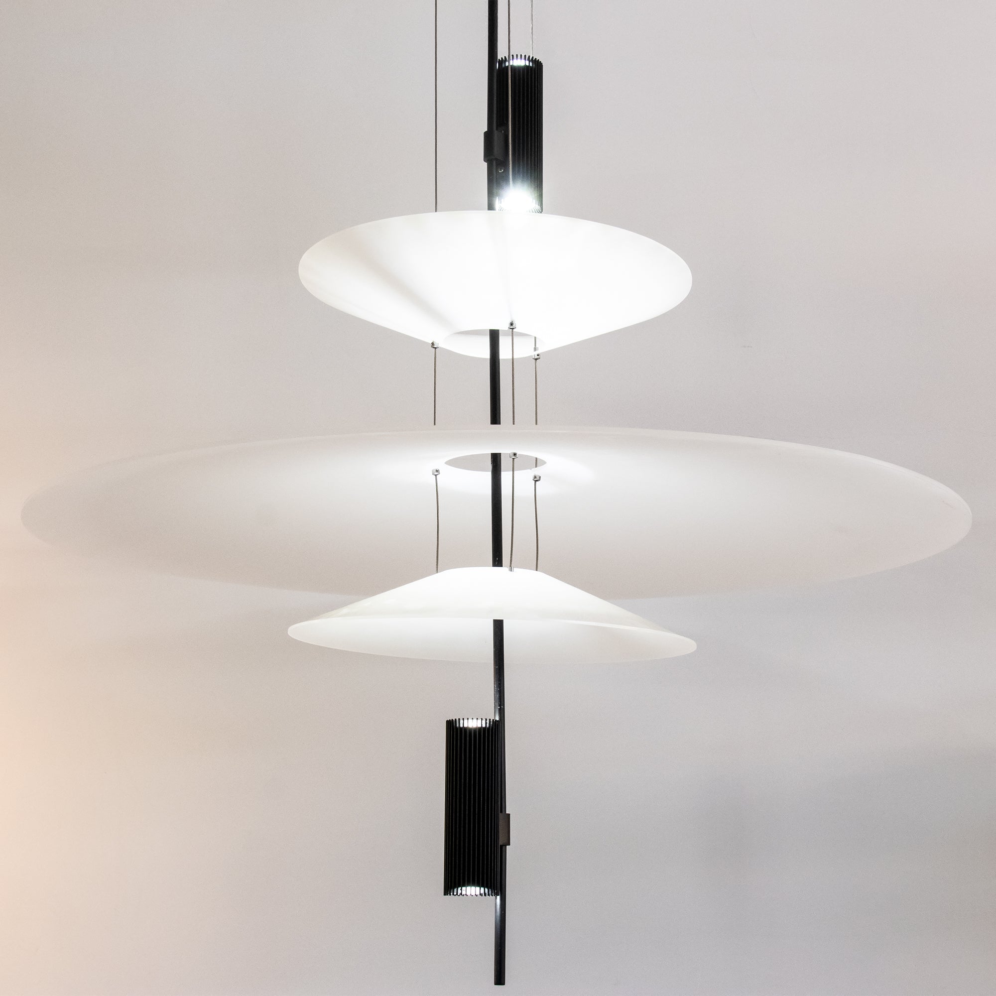 Pendant Light Metal 26 in White LED Ceiling Chandelier Indoor Dining Room Living Area Hanging Lamp | Thomler