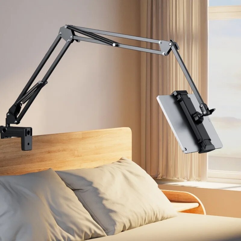 Adjustable Tablet Arm Stand with Full Rotation Mount for iPad & Tablets – Aluminum Desktop & Bedside Holder | Thomler