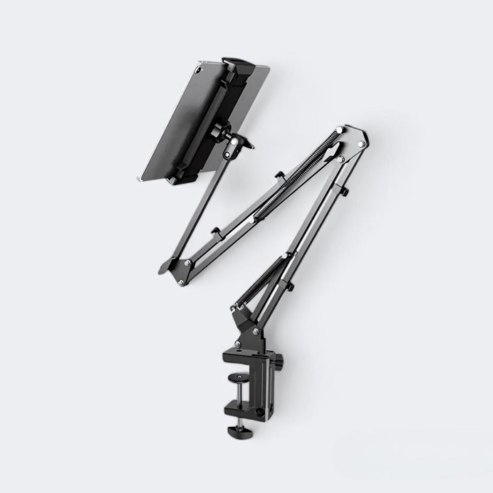 Adjustable Tablet Arm Stand with Full Rotation Mount for iPad & Tablets – Aluminum Desktop & Bedside Holder | Thomler