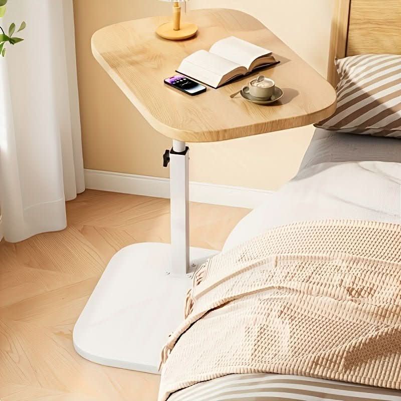 Adjustable Side Table with Height Control for Sofa & Bedside Use in Wood & Metal Frame | Thomler