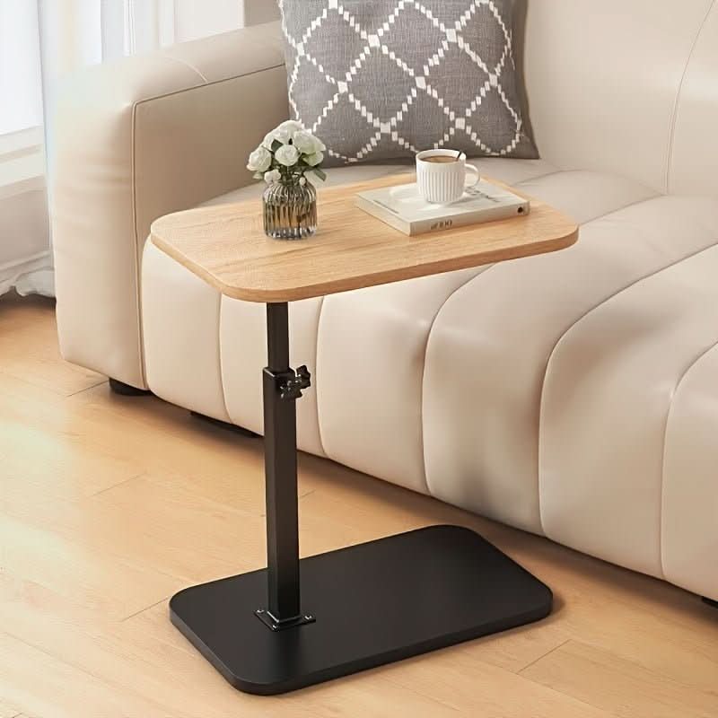 Adjustable Side Table with Height Control for Sofa & Bedside Use in Wood & Metal Frame | Thomler