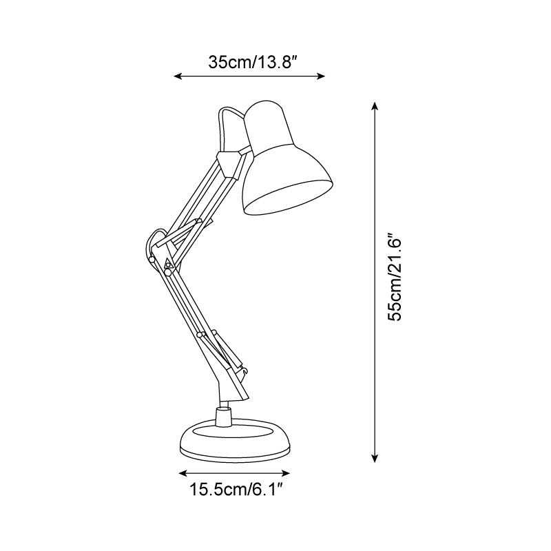 Table Lamp Metal 21.6 in Adjustable Blue Red Yellow Desk Lighting Indoor Use | Thomler
