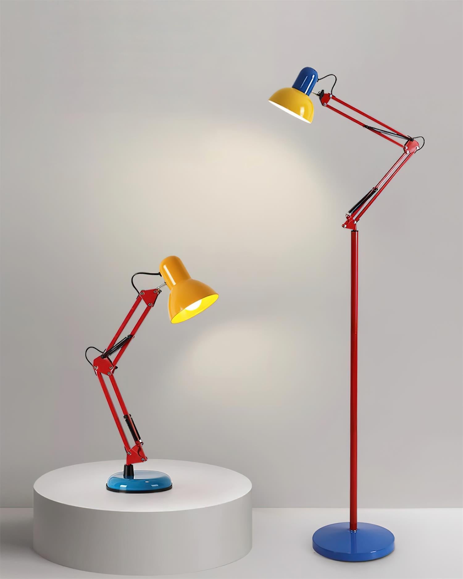Table Lamp Metal 21.6 in Adjustable Blue Red Yellow Desk Lighting Indoor Use | Thomler