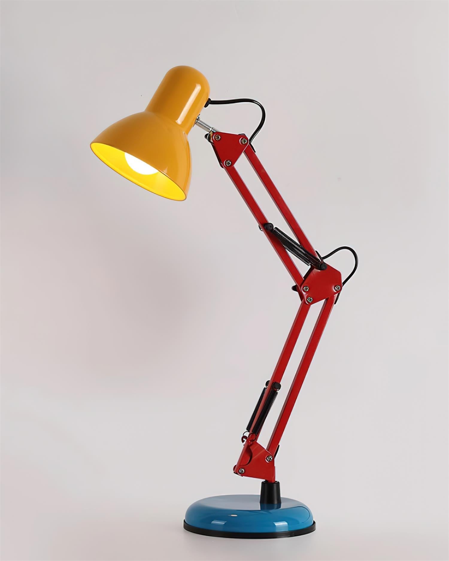 Table Lamp Metal 21.6 in Adjustable Blue Red Yellow Desk Lighting Indoor Use | Thomler