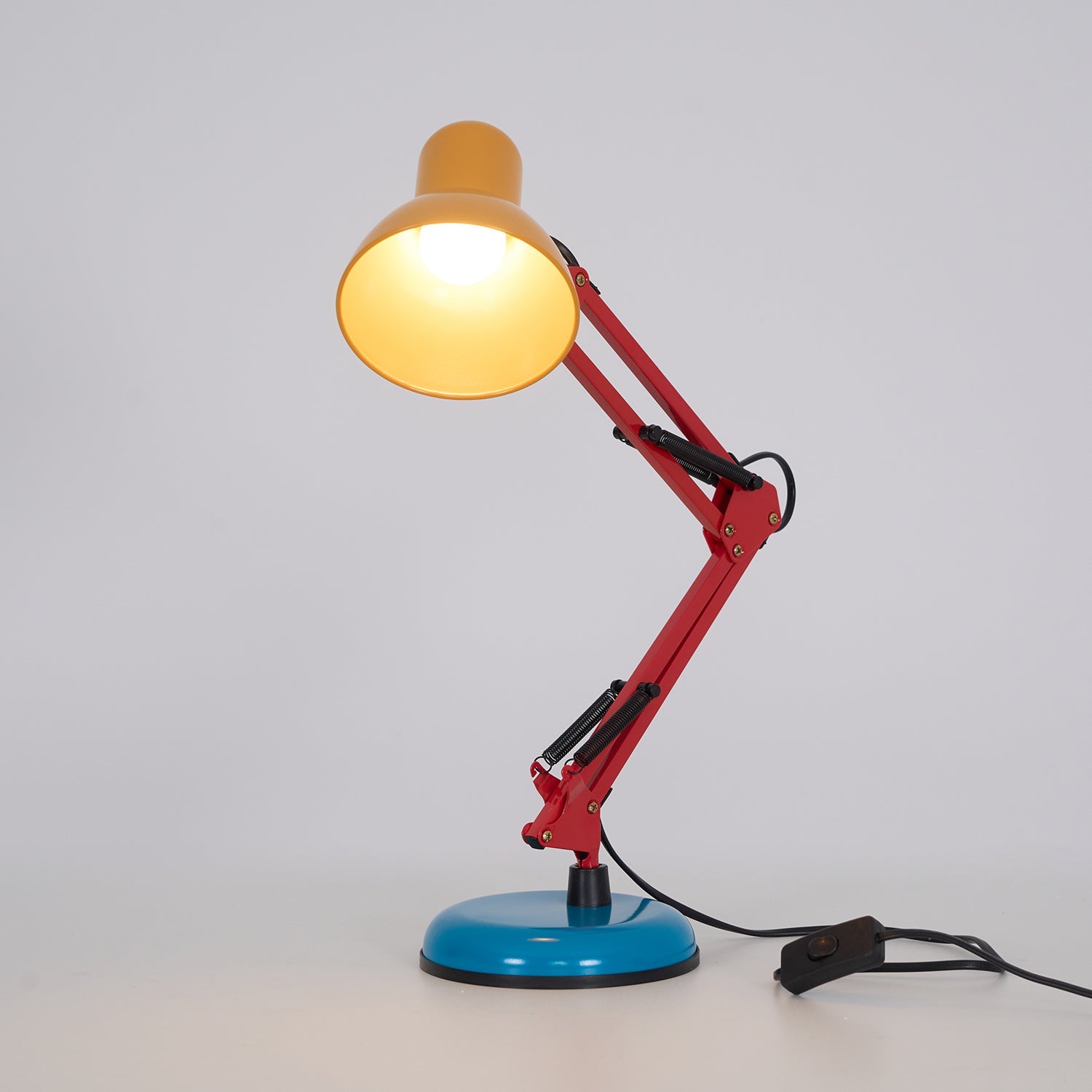 Table Lamp Metal 21.6 in Adjustable Blue Red Yellow Desk Lighting Indoor Use | Thomler