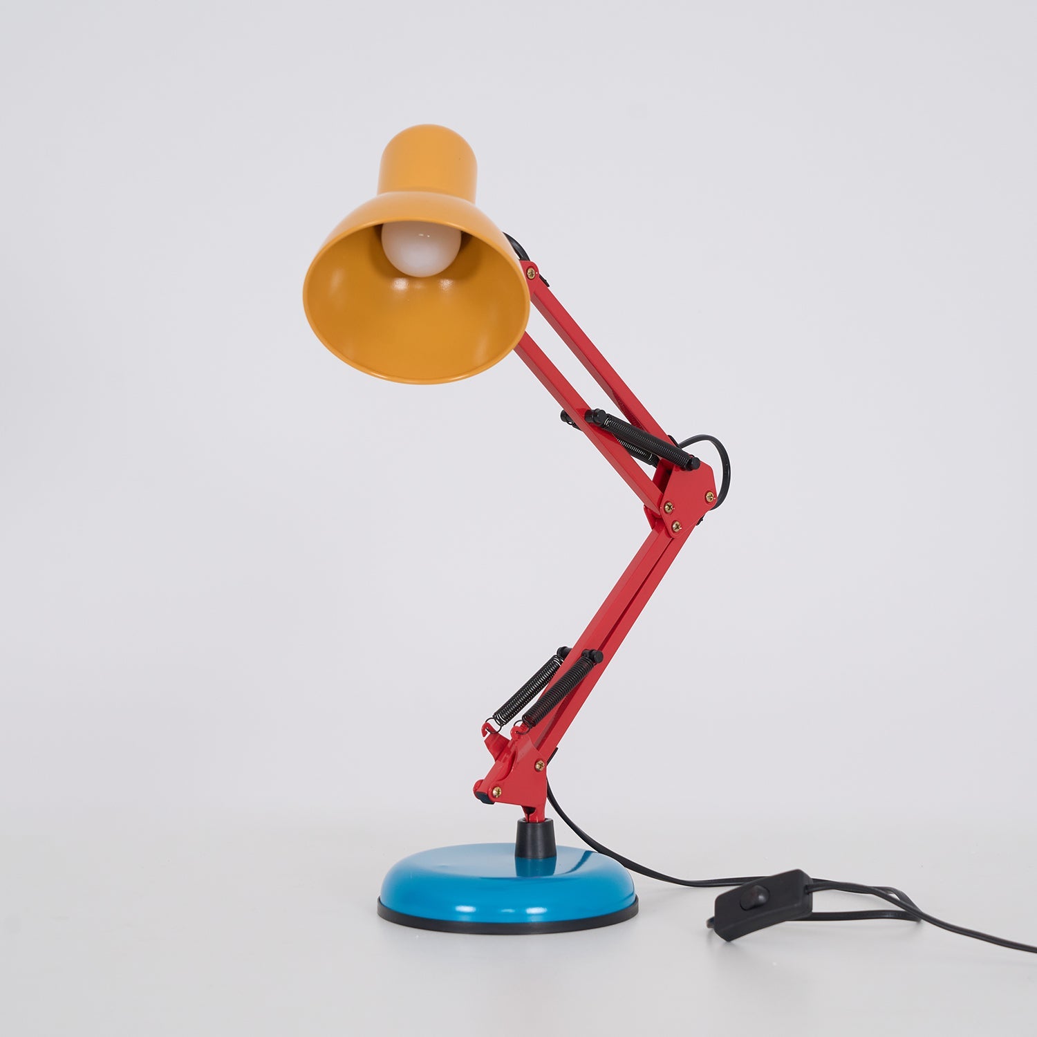 Table Lamp Metal 21.6 in Adjustable Blue Red Yellow Desk Lighting Indoor Use | Thomler