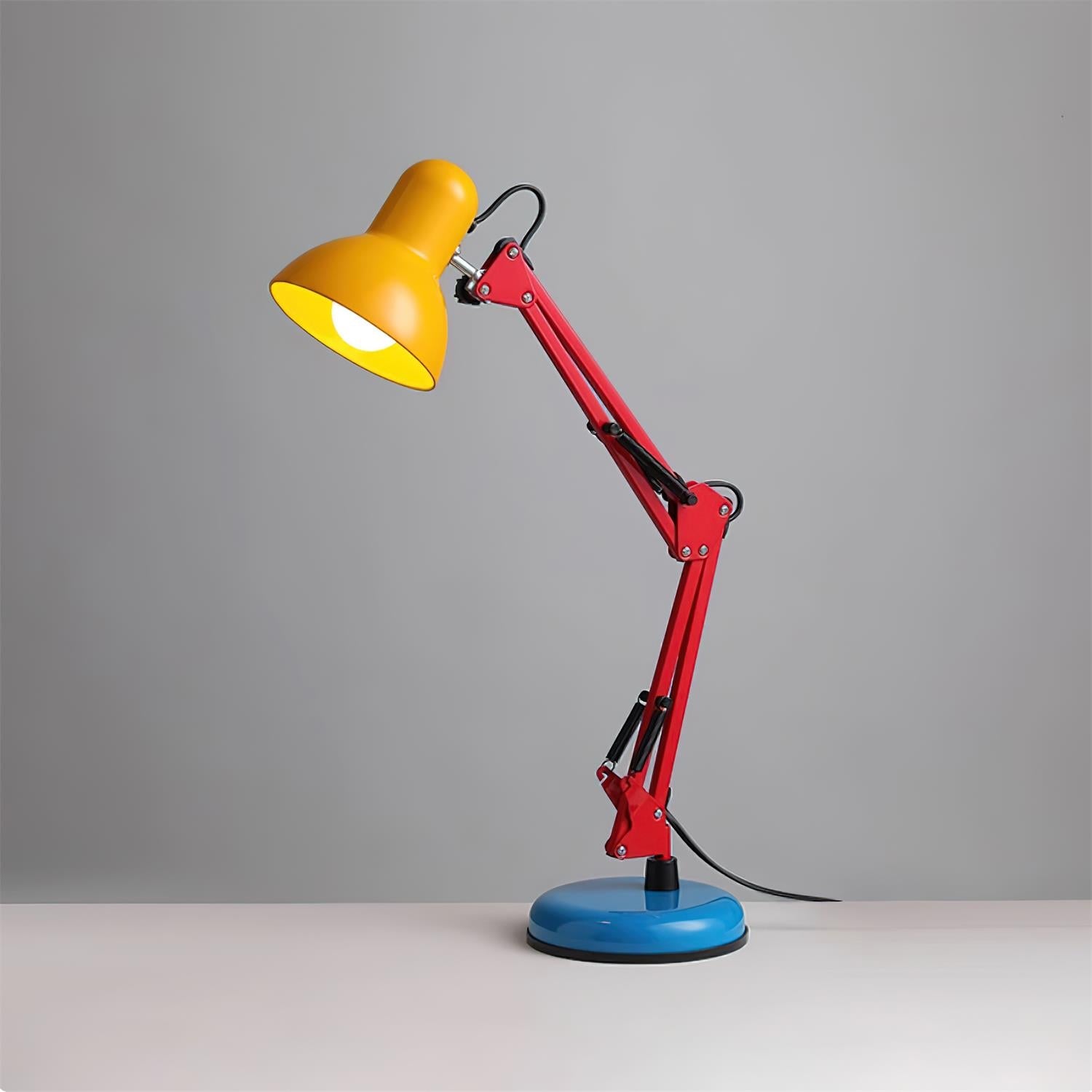 Table Lamp Metal 21.6 in Adjustable Blue Red Yellow Desk Lighting Indoor Use | Thomler