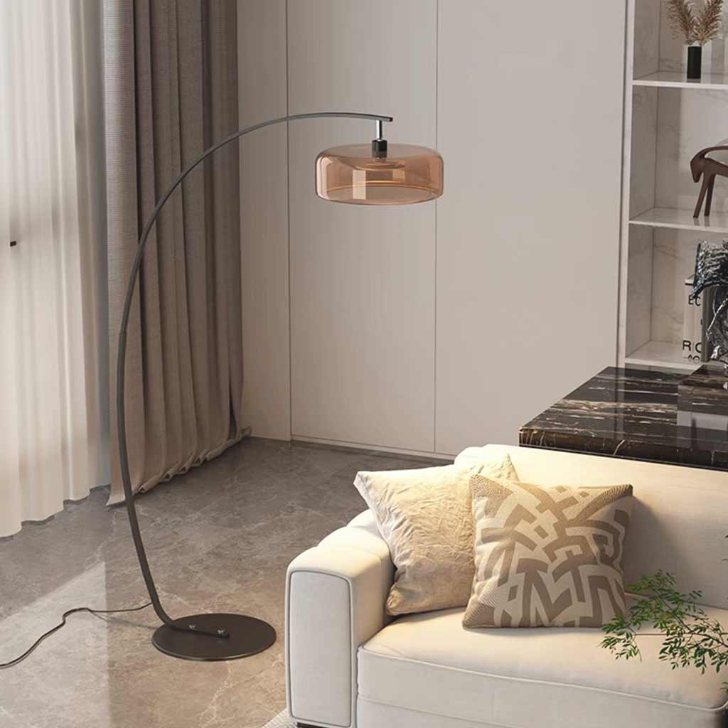 Floor Lamp Iron 70.9 in Adjustable LED 3 Light Colors Amber Smoky Grey Living Room Bedroom Study Lighting | Thomler