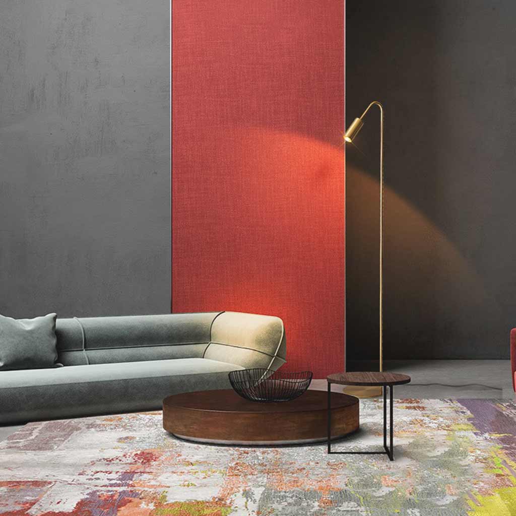 Floor Lamp Brass 51 in Adjustable LED Modern Living Room Gallery Lighting | Thomler