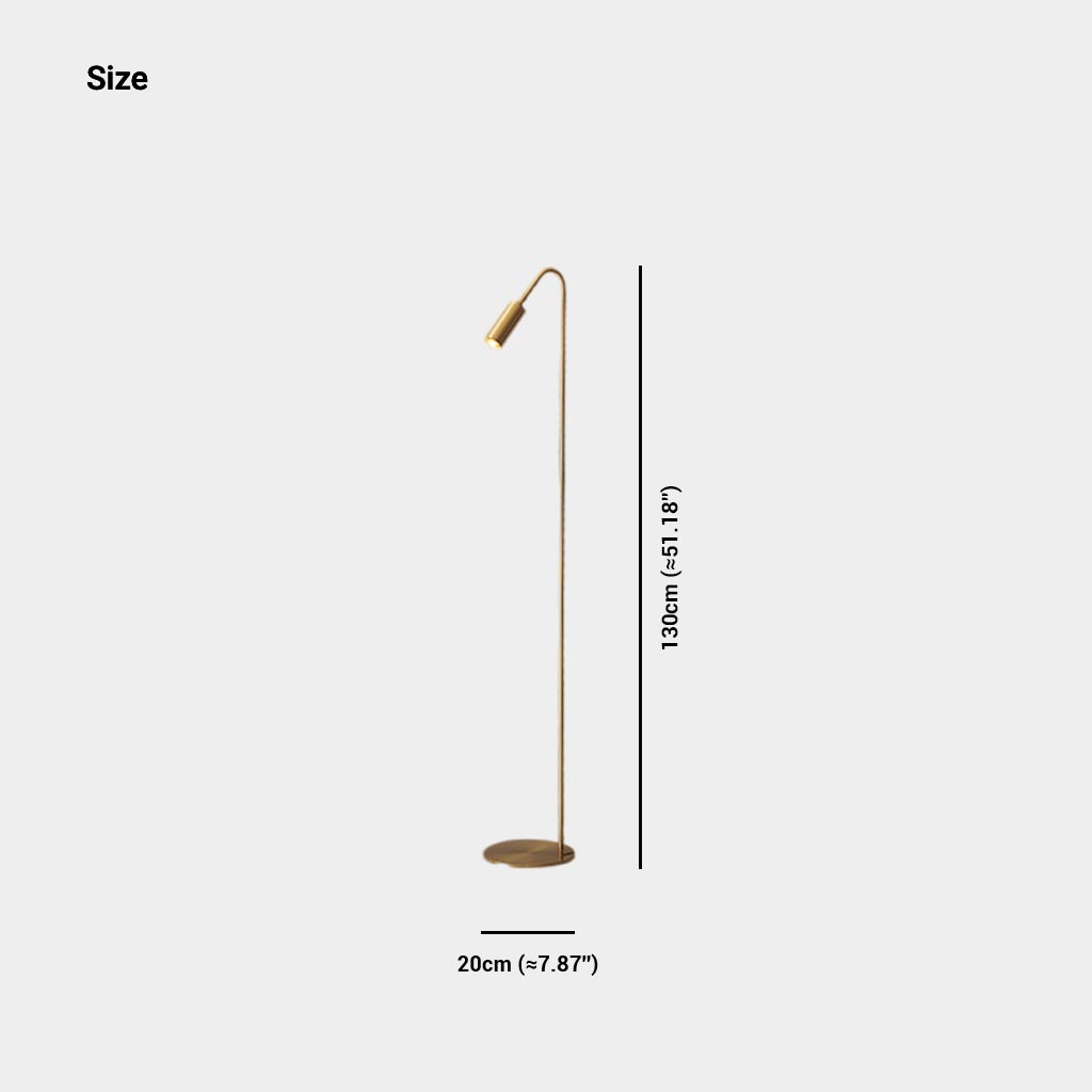 Floor Lamp Brass 51 in Adjustable LED Modern Living Room Gallery Lighting | Thomler