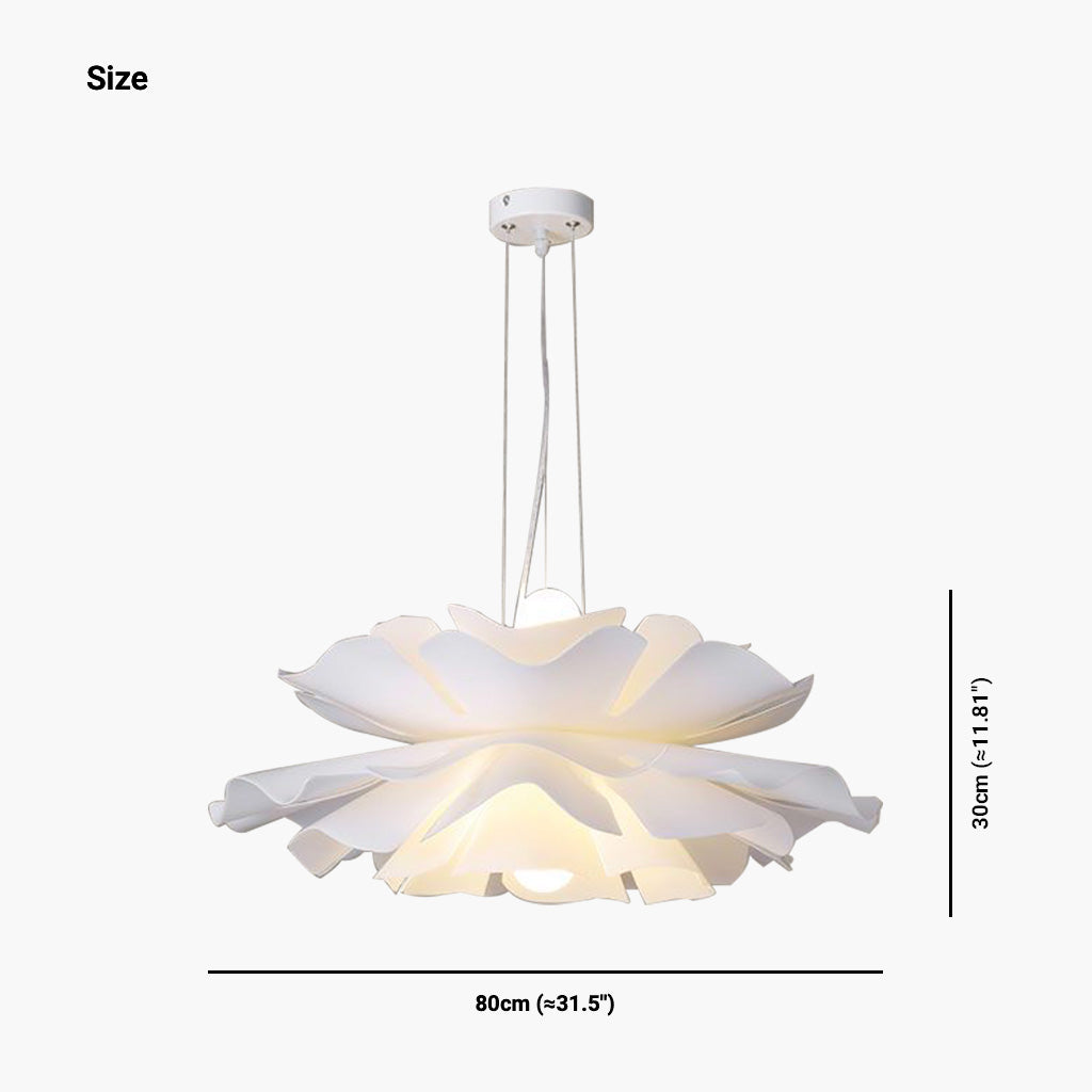 Chandelier Acrylic 19.7 in Modern Elegant Lotus Flower White Living Room Bedroom Dining Room Pendant Light Adjustable LED | Thomler