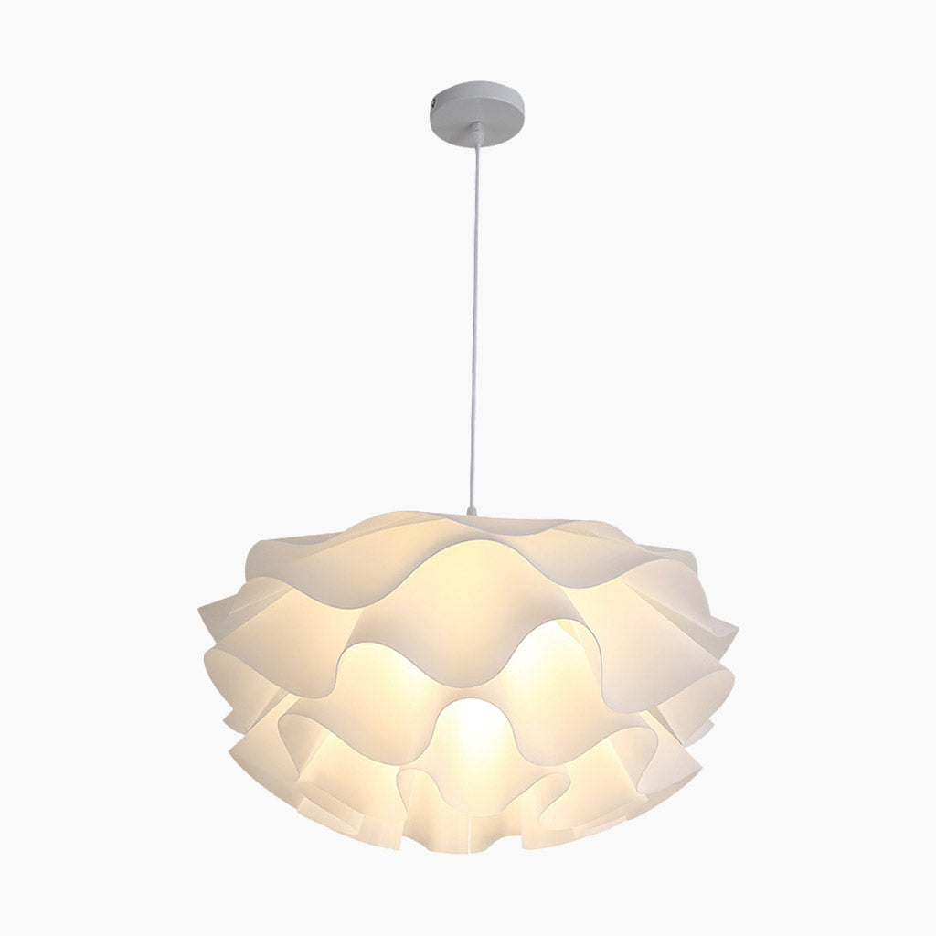 Chandelier Acrylic 19.7 in Modern Elegant Lotus Flower White Living Room Bedroom Dining Room Pendant Light Adjustable LED | Thomler