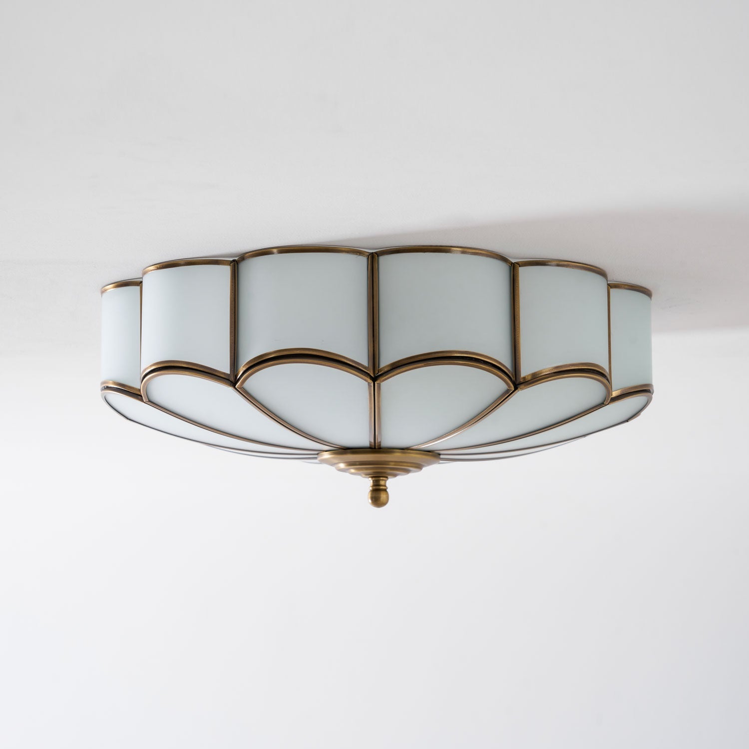 Flower Shape Glass Recessed Ceiling Light 17.7 in Brass Bedroom Study Balcony Indoor Lighting Decorative Fixture | Thomler