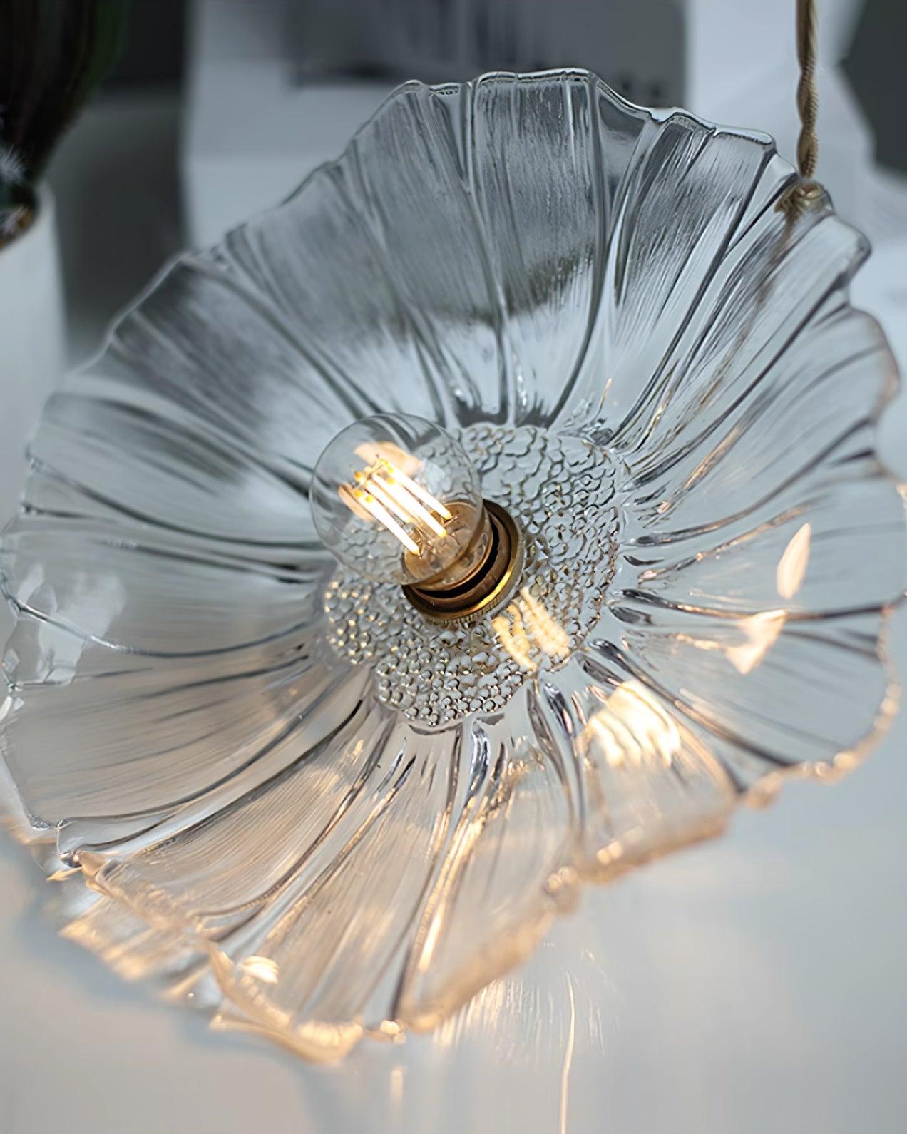Pendant Light Glass 11 in Diameter Transparent Shade Pink Green Clear Retro Home Dining Room Kitchen Hanging Ceiling Lamp | Thomler