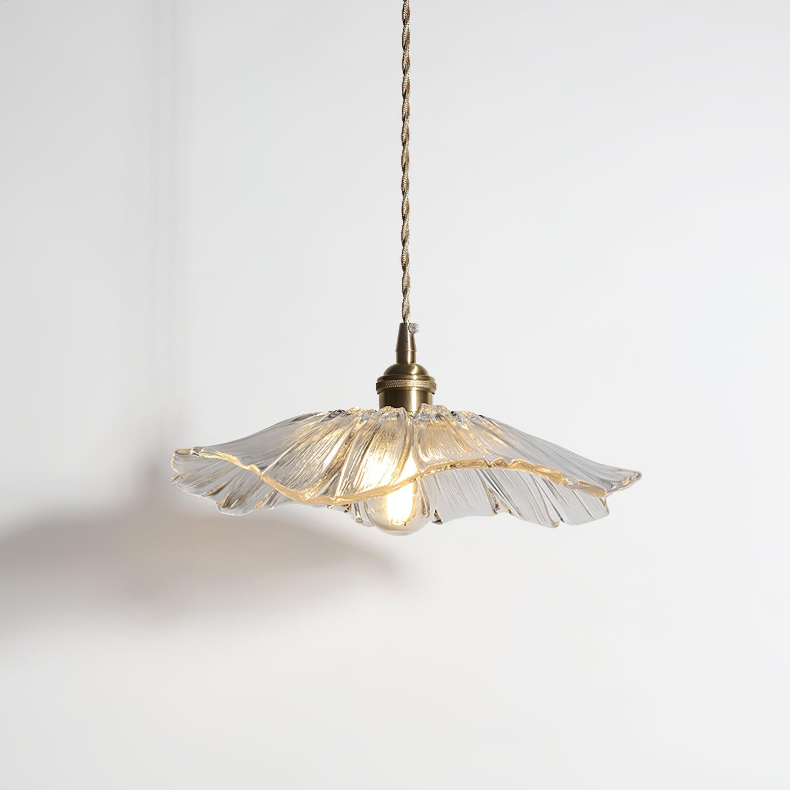 Pendant Light Glass 11 in Diameter Transparent Shade Pink Green Clear Retro Home Dining Room Kitchen Hanging Ceiling Lamp | Thomler