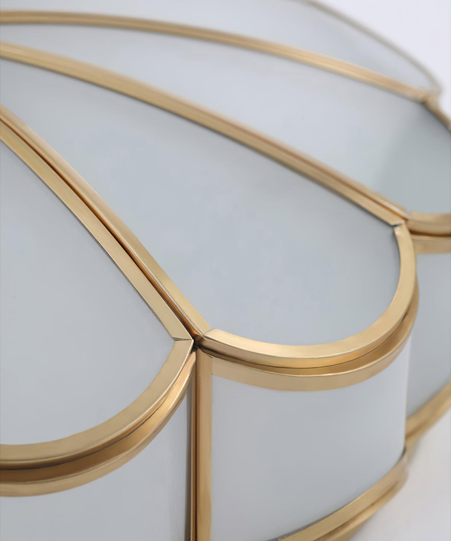 Flower Shape Glass Recessed Ceiling Light 17.7 in Brass Bedroom Study Balcony Indoor Lighting Decorative Fixture | Thomler
