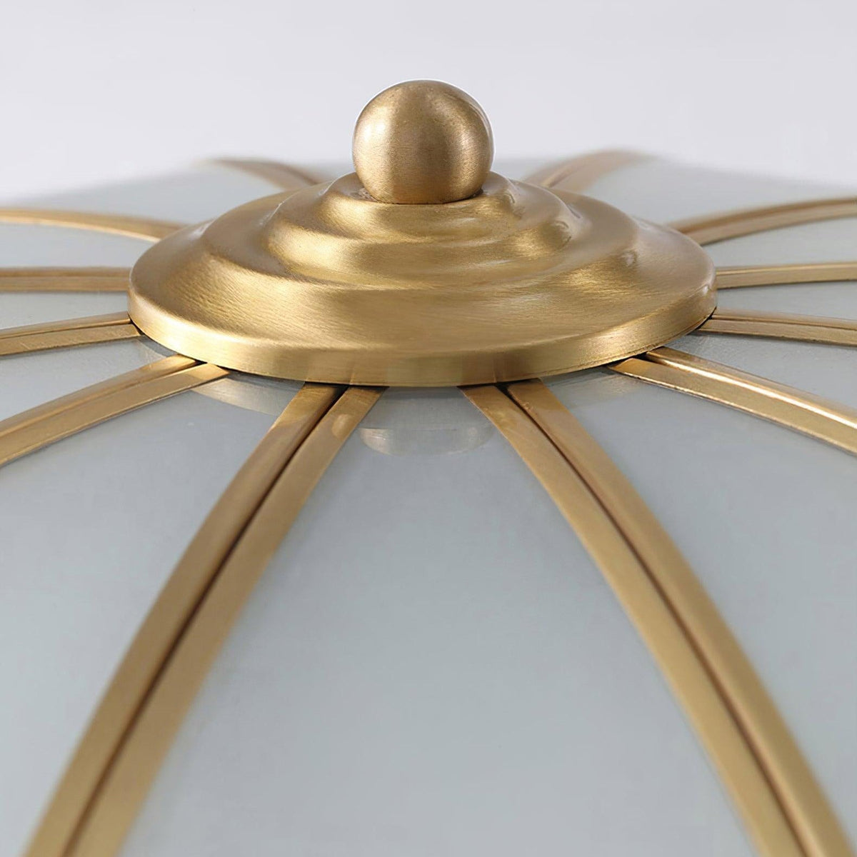 Frosted Glass Flower Flush Mount Ceiling Light with Brass Accents for Living Room & Kitchen | Thomler