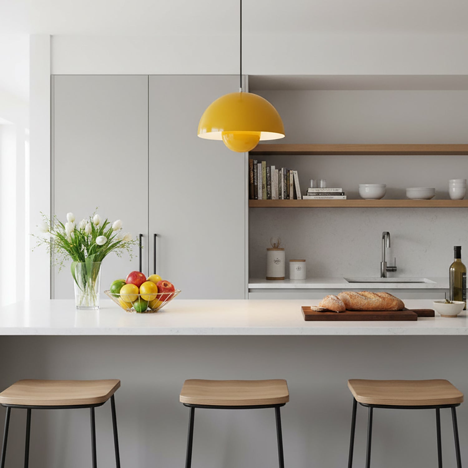 Pendant Light Aluminum 9.1 in 6.3 in Beige Gray Contemporary Dining Room Kitchen Island Hanging Ceiling Lamp Geometric Modern Lighting | Thomler