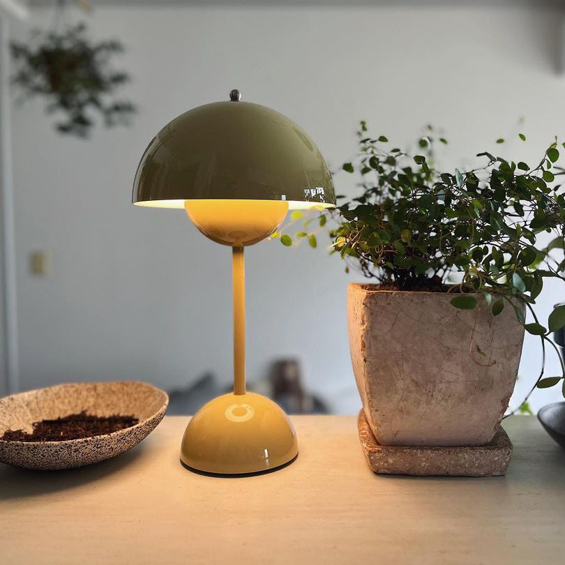 Desk Lamp Metal 6.3 in Rechargeable Tri-Color Small Table Light | Thomler