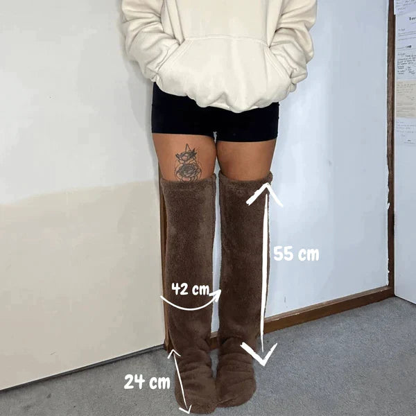 Ultra-Soft Plush Knee-High Socks – Cozy Fleece Winter Lounge Socks for Home, Cold Weather & Everyday Warmth | Thomler