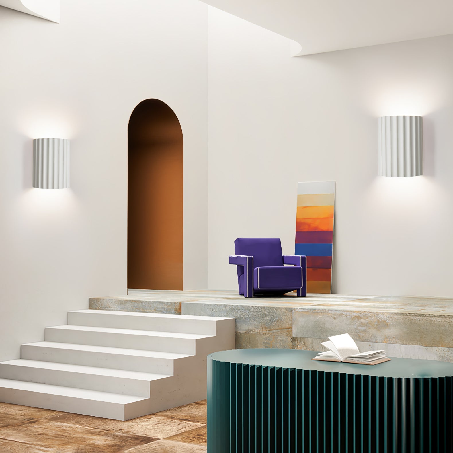 Wall Light Resin 6.5 in Up Down Modern Indoor Living Room Bedroom Hallway LED Fixture | Thomler