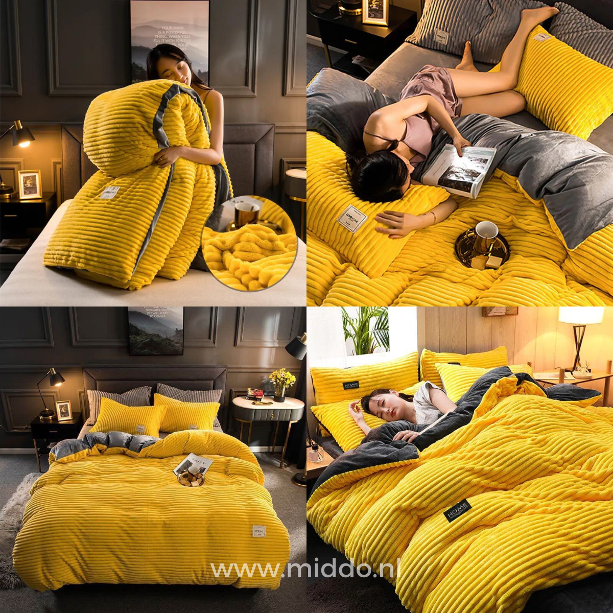 Plush Coral Fleece Duvet Cover Set – Ultra-Soft Twin to King Bed Warmth for Year-Round Comfort | Thomler