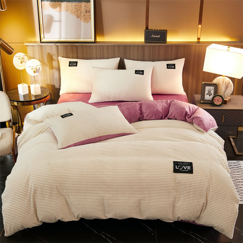 Plush Coral Fleece Duvet Cover Set – Ultra-Soft Twin to King Bed Warmth for Year-Round Comfort | Thomler