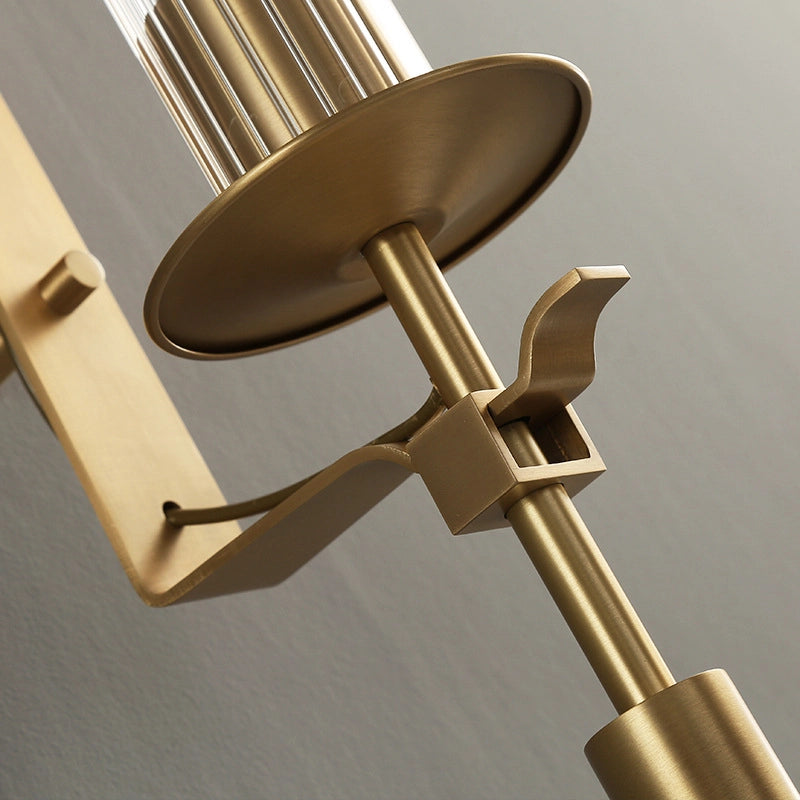Brass Wall Sconce 28 in (71.0 cm) Clear Glass Indoor Lighting Minimalist Edison Bulb Fixture | Thomler