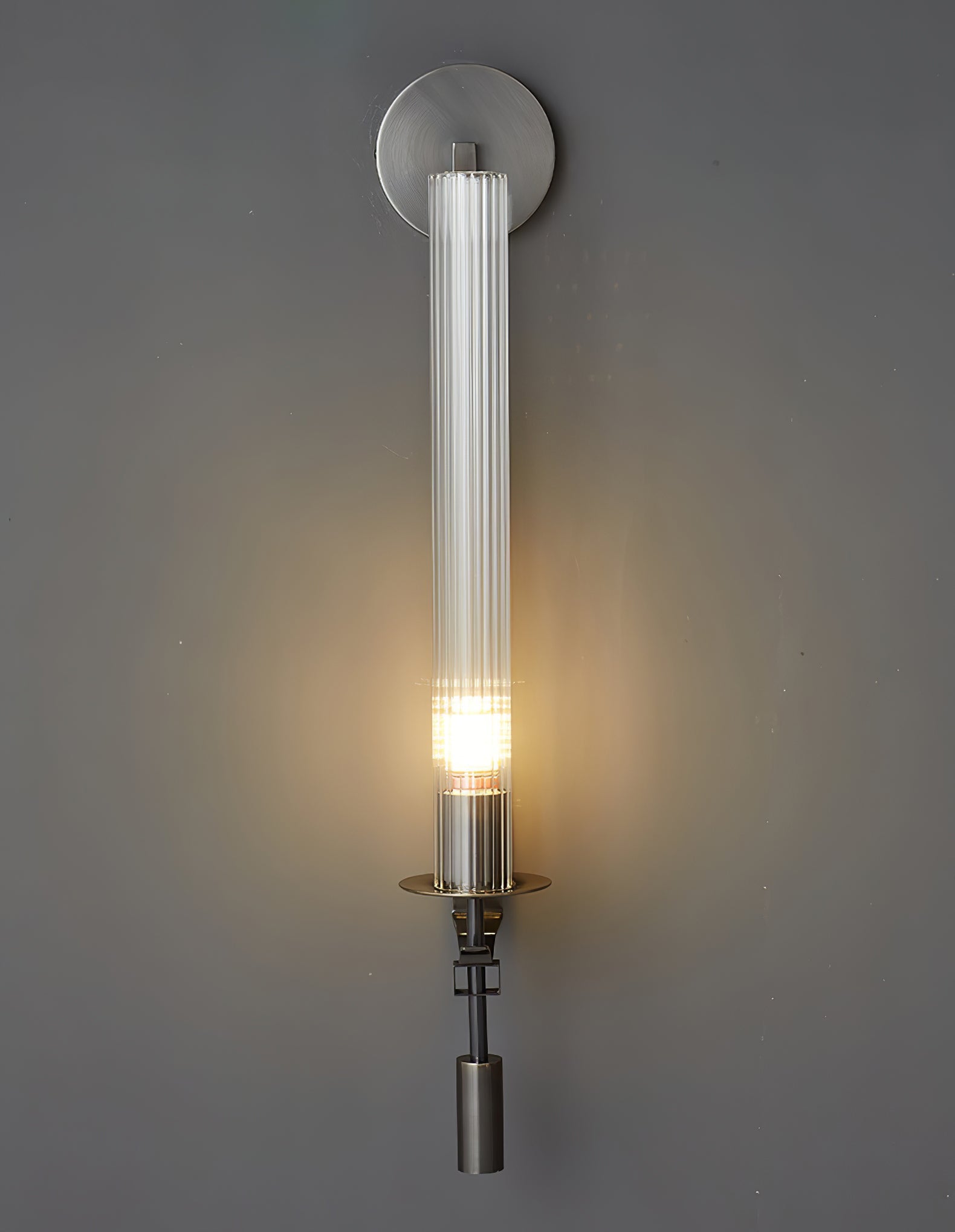 Brass Wall Sconce 28 in (71.0 cm) Clear Glass Indoor Lighting Minimalist Edison Bulb Fixture | Thomler
