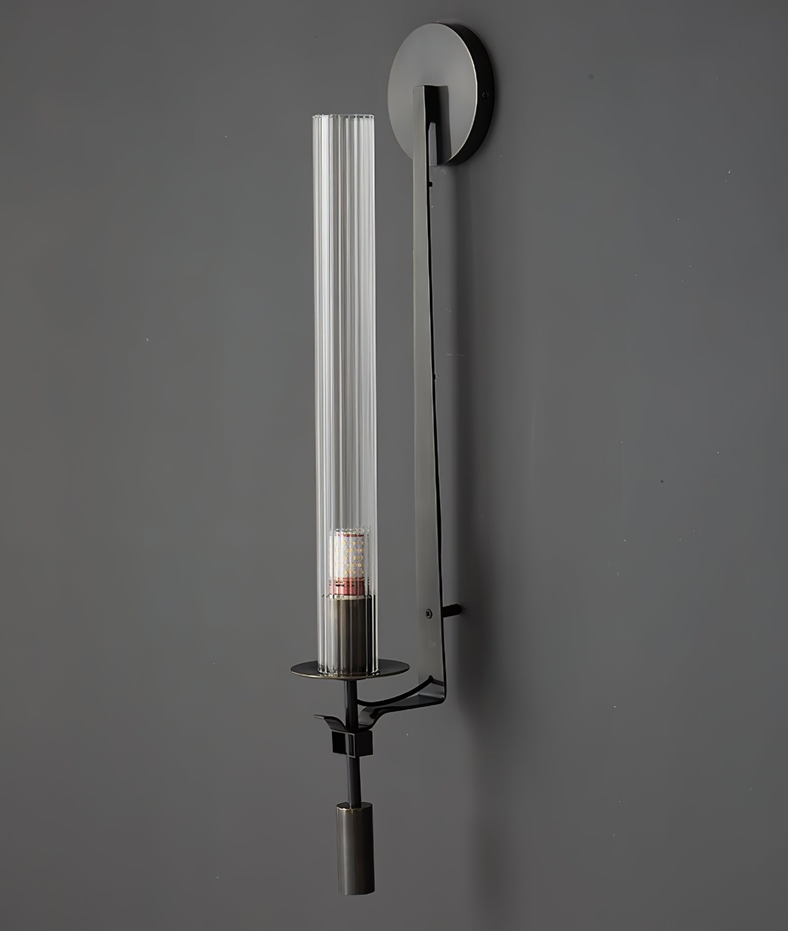 Brass Wall Sconce 28 in (71.0 cm) Clear Glass Indoor Lighting Minimalist Edison Bulb Fixture | Thomler